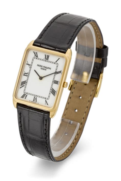 gold patek philippe gondolo|Patek Philippe rectangular watch.